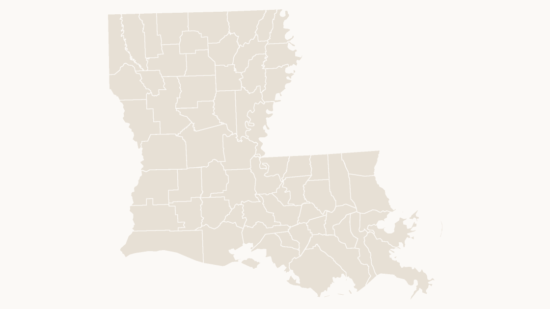 Louisiana Counties map preview in the editorial theme