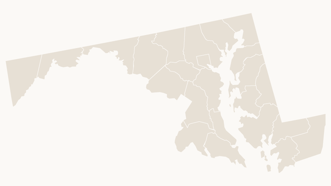 Maryland Counties map preview in the editorial theme