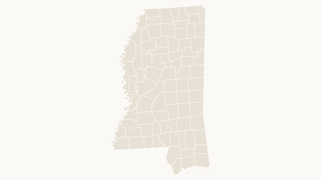 Mississippi Counties map preview in the editorial theme