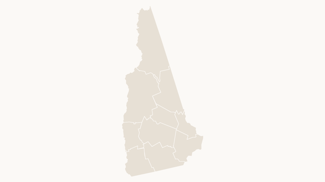 New Hampshire Counties map preview in the editorial theme