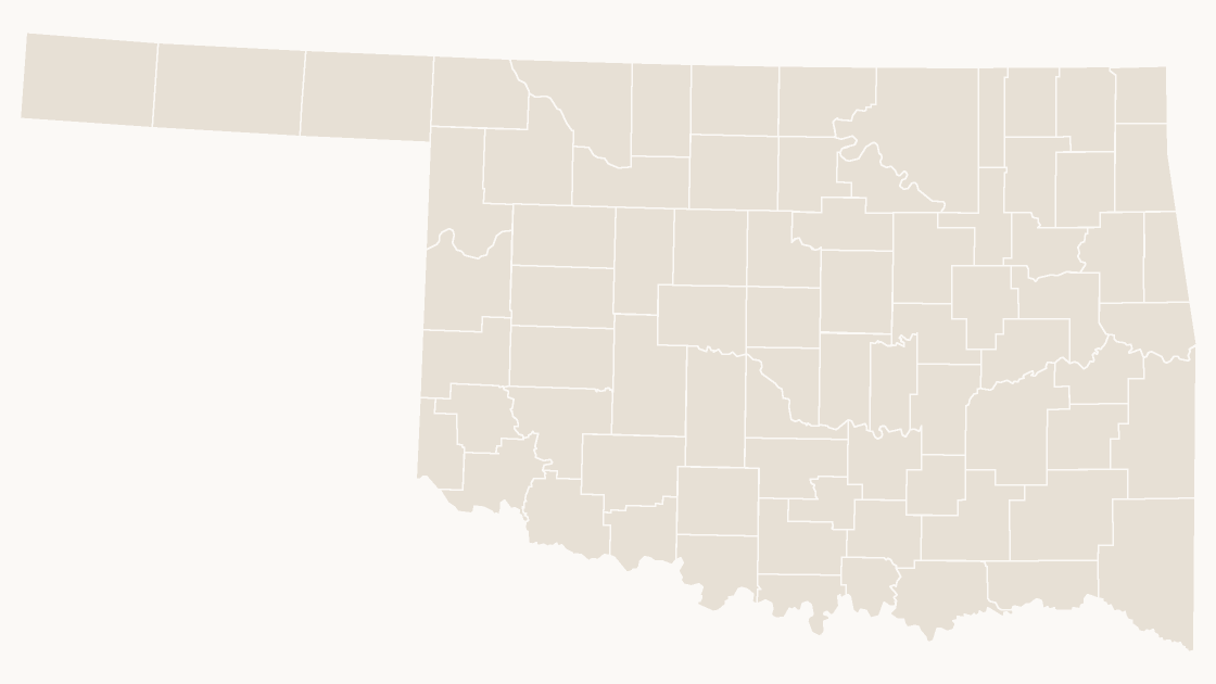 Oklahoma Counties map preview in the editorial theme
