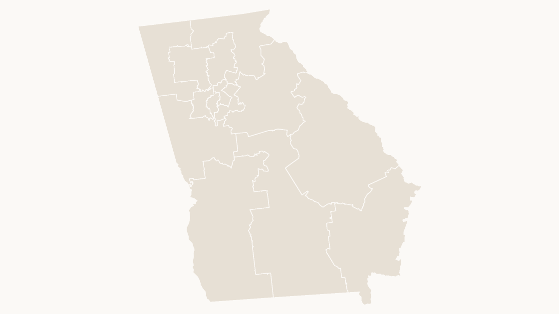 Georgia Congressional Districts map preview in the editorial theme