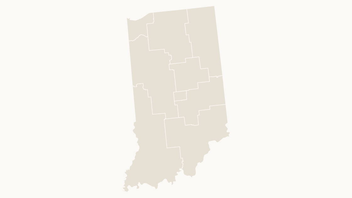 Indiana Congressional Districts map preview in the editorial theme