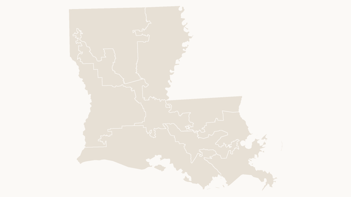 Louisiana Congressional Districts map preview in the editorial theme