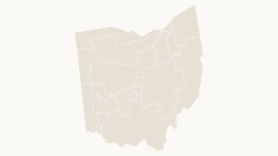 Ohio Congressional Districts map preview in the editorial theme
