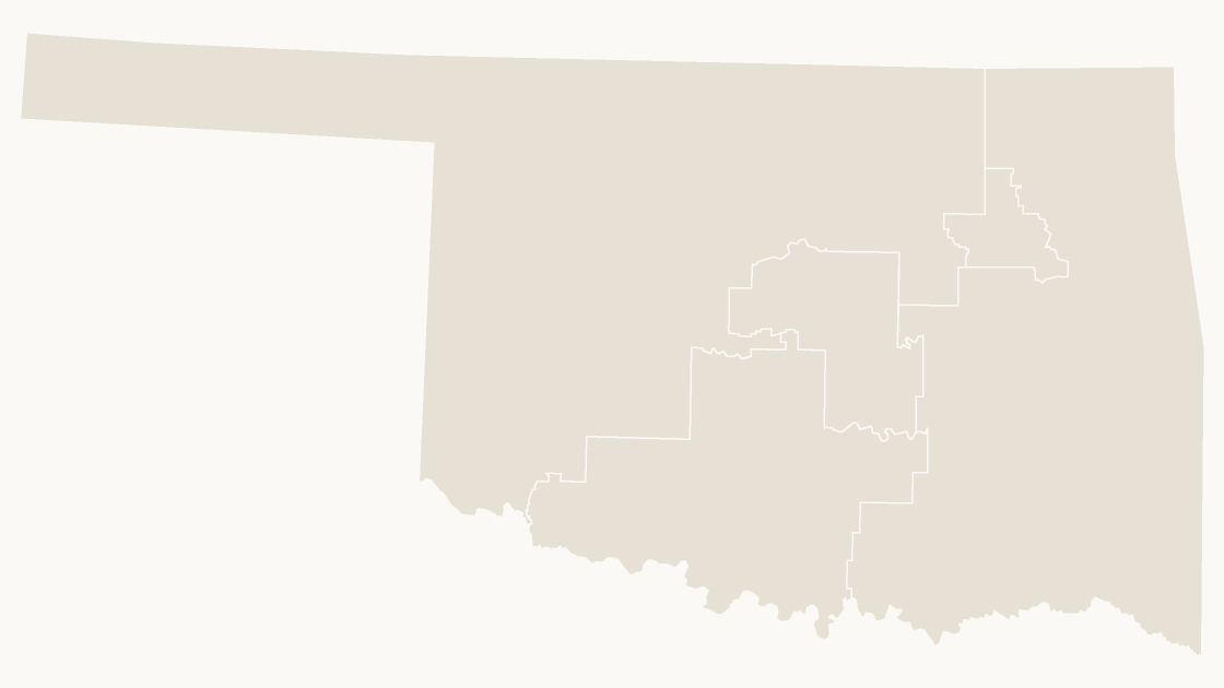 Oklahoma Congressional Districts map preview in the editorial theme